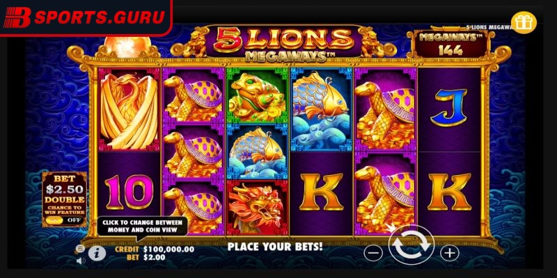 5 chú Sư Tử Megaways – Sự bùng nổ của phong cách Á Đông 1 5 chú Sư Tử Megaways gây ấn nhờ phong cách thiết kế rực rỡ