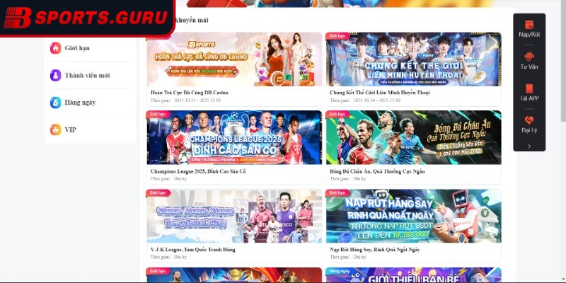 Khuyến mãi Bsport mở cánh cửa nhận thưởng siêu bùng nổ 2 Các chương trình khuyến mãi hấp dẫn