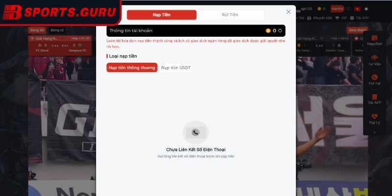 Nạp tiền Bsport – Trải nghiệm cược siêu nhanh nhận thưởng to 1 Các kênh thanh toán nạp tiền Bsport