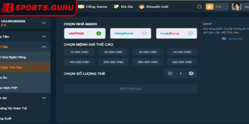 Nạp tiền Bsport – Trải nghiệm cược siêu nhanh nhận thưởng to 2 Lựa chọn phương thức phù hợp